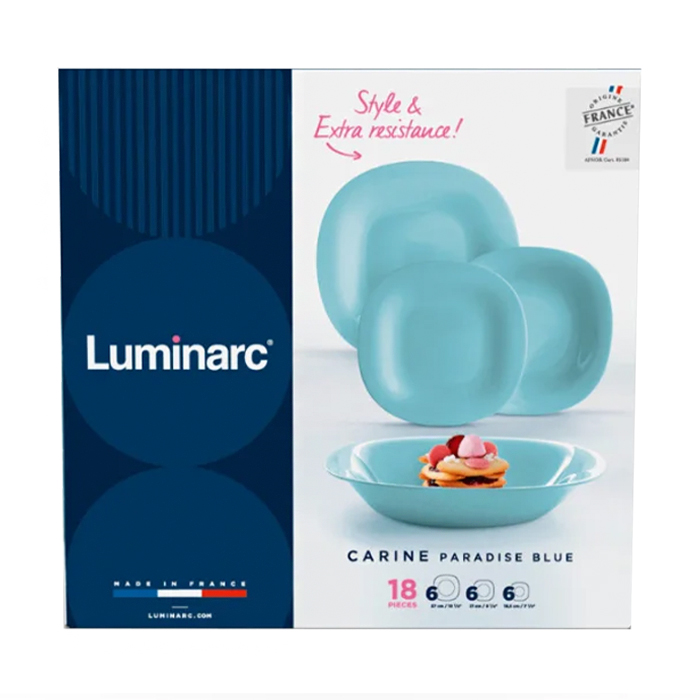 Столовий сервіз Luminarc Carine Paradise Blue, 18 предметів (V6222)