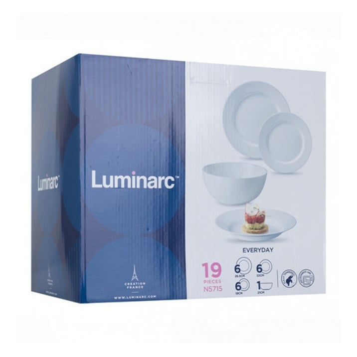 Столовий сервіз Luminarc Everyday білий, 19 предметів (G0567)